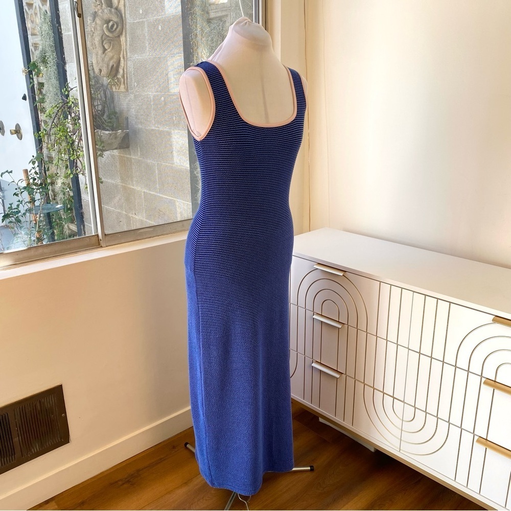 NEW nlt LA Rib Textured Tank Maxi Dress in Blue and Black, Size M - Picture 5 of 8